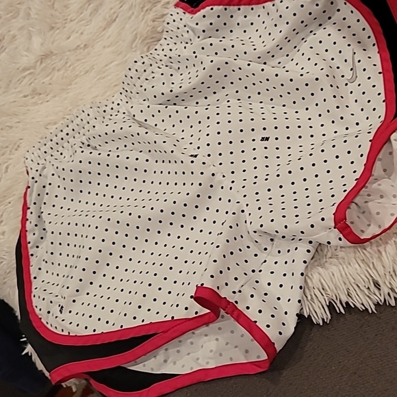 Nike Pants - White pink and black polka dot Nike shorts